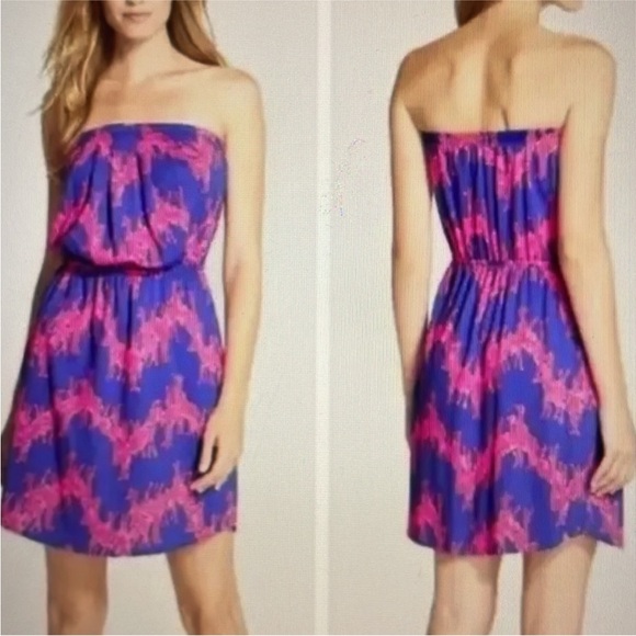 Lilly Pulitzer Dresses & Skirts - Lilly Pulitzer Strapless Windsor Dress XS Pink Purple